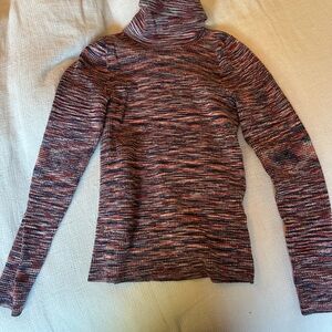 Madewell Red and Black Turtleneck Sweater